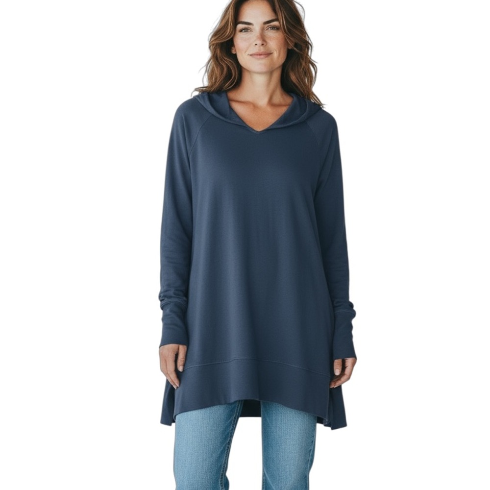 Women's Anthony Richards Blue Thin Knit Hoodie Size Small Petite